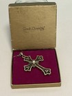 Vintage Pendant Christian Religious Sarah Coventry 1975 Le Peace Cross Necklace 