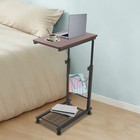 Adjustable Bed Side Table  Side Table With Wheels  Mobile Standalone Table