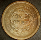 1853 Braided Hair Us Large Cent Copper Coin - Free Shipping