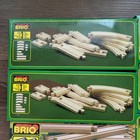Vtg 90s Brio Wooden Train Track Lot Set 11 Boxes Straight Curved Incline Sweden