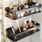 Bathroom Storage Rack No Drill Shelves Wall Mounted Corner Shelf Shower Holder F