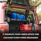 Rear Interior Cargo Carrier Shelf Rack For 2007-2025 Jeep Wrangler Jk Jl 4door