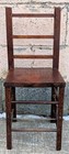 Antique Vintage Old Carved Handmade Solid Oak Wood Wooden Side Accent Kids Chair
