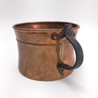Houston International Antique Primitive Copper Pot Iron Handle Cauldron Copper