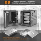 Dual-layer Food Warmer - 82qt Capacity  11 Stackable Layers  Built-in Handles