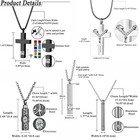 10pcs Stainless Steel Cross Urn Necklace For Ashes Cremation Cylinder Memorial