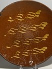 Antique 19th  Century Pennsylvania Redware Yellow Slip Large Plate