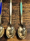 Meka Sterling Silver Demitasse Spoon Set Of 4 Guilloche Vermeil Denmark