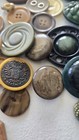  Vtg Buttons Lot Celluloid Plastic Wood Leather 80  Chunky   Carved   Large Coat