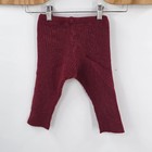 Disana Kids Red Organic Virgin Wool Ribbed Knit Leggings 12-24 Months