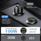 100w Fast Car Charger With Power Delivery  Dual Port Usb Car Charger Adapter