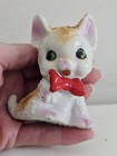 Vintage Sugar Textured Cat Kitten Figurine Midcentury Kitsch Japan 
