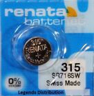 315 Renata Sr716sw  2 Piece  Watch Battery Free Shipping Authorized Seller