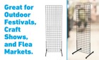 Gridwall Panel 2  X 6  Grid Wall Display Black 2 Legs Stand Fixture Metal 3  Oc