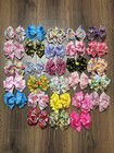 Girl Bows Lot Of 12 Assorted Surprises Printed Grosgrain Ribbon Alligator Clips