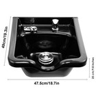 Shampoo Bowl Abs Plastic Sink Hair Wash Salon Spa Beauty Barber Shop Equipment