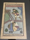 Antique 19thc Indo-persian Figurative Manuscript - Gold Leaf Rag Paper Miniature