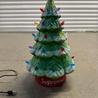 Supreme Ceramic Christmas Tree Green Red Box Logo Led Light Up Decor Usb Fw22