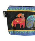 Laurel Burch Cosmetic Bag Pouch Tasai Cats Colorful Canvas