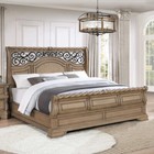 New Queen King 5pc Rich Oak Classic Sleigh Bedroom Set Traditional B d m n c