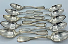 Antique French Silverplate Spoons     84 Gr Mark     Handshake Hallmark Lot Of 10