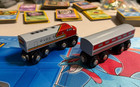 Vintage Brio Wooden Santa Fe Engine And Passenger Car Trains Of The World