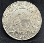 1827 Square Base 2 Capped Bust Half Dollar  Au Almost Unc Details  Graffiti
