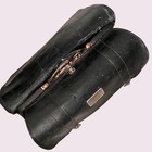 Vintage 1920s Black Doctor   s Bag  Large Leather Medical Case  Antique Travel Bag