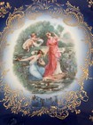 Antique Royal Bavarian Blue With Gold Plate  Two Maidens And A Cherub  Handles