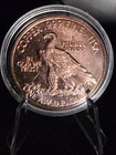 1 Oz 999 Fine Copper 1907 Indian Round With Capsule   Stand