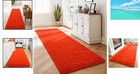 Vibrant Orange Red Fluffy Area Rug - Ideal For Bedroom  Living Room   Nursery