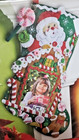 Bucilla Felt Christmas Stocking Kit Santa   Gingerbread House Photo Frame Nip