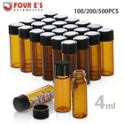 4ml Glass Vials 100 200 500pcs With Screw Caps Liquid Sample Vials Small Bottles