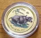 2009 Australia  15 Gold Gem Proof  1 10 Ounce  9999 Fine Gold  Year Of The Ox  