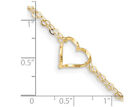Adjustable Double Strand Heart Anklet In 14k Yellow Gold