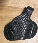 Pancake Righ Hand Tilted Gun Holster Leather Basketweave Police Honor Guard