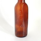 Vintage Brown Wine Bottle With Flat Side Full 4 5 Quart  11 5   