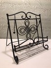 Black Metal Cookbook Stand Music Bible Holder Scrolled- Metal Page Saver Weights