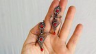 Heart Earrings  Oaxacan Filigree With Coral  Sterling Silver  Mexico  0402