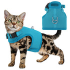 Cat Pet Mesh Harness Escape Proof  adjustable Kitten Walking Vest Black W d-rings