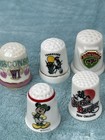 Lot Of 18 Vintage Souvenir Thimbles Usa States Cities Disney Texas Florida Dc