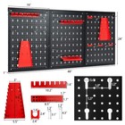 Pegboard Wall Organizer Kit 4 Ft metal Toolboard W  3 Pegboards   25 Accessories