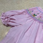 Rosalina Collection Pink Checked Bishop Smock Dress 12m Dress Bunnies easter 822