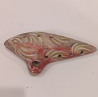Vintage Ocarina Antique Banana Design Etched Flute Musical Instrument Clay