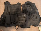 Black Plate Carrier Tactical Vest Set Of 2 Nylon Adjustable Chest Unisex Hunting