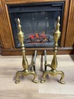 Antique Victorian Cast Iron And Brass Fireplace  Set Of 2