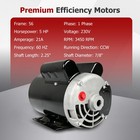 5 Hp Compressor Duty Electric Motor 1 Phase 3450 Rpm 56hz 143t 7 8  Shaft 230v