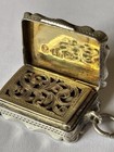 Antique Silver Gilt Victorian Vinaigrette Bham 1856 Alfred Taylor With Sponge
