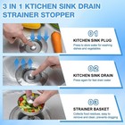 Upgraded 3 In 1 Kitchen Sink Drain Strainer Stopper stainless Steel Wrap Around