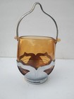 Farber August 2nd  1932 New York Krome Cambridge Amber Glass Ice Bucket